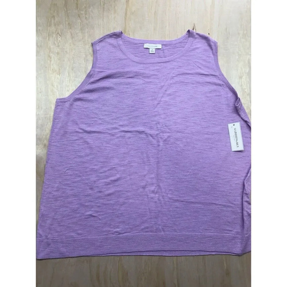 Madison Grey 3x Sweater Cotton Viscose Blend Lilac Sleeveless - Picture 1 of 7